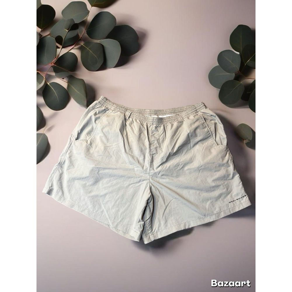 Columbia PFG Omni-Shade Mesh Swim Trunks‎ Shorts Beige Zip Pocket Mens XXL